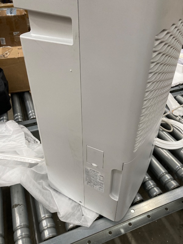 Photo 1 of  ***(NOT IN ORIGINAL BOX, BOX RIPPED/TORN, SOME SCUFFS/SCRATCHES, FRONT TOP FRAME CRACKED...SEE PHOTOS)***
Frigidaire 60-Pint Portable Dehumidifier with Built-In Pump for Large Rooms & Basements, Custom Humidity Control, Auto Shut Off, White   ***(NOT IN 