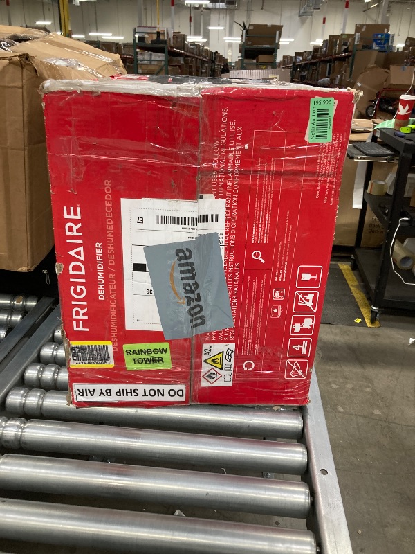 Photo 1 of  ***(NOT IN ORIGINAL BOX, BOX RIPPED/TORN, SOME SCUFFS/SCRATCHES, FRONT TOP FRAME CRACKED...SEE PHOTOS)***
Frigidaire 60-Pint Portable Dehumidifier with Built-In Pump for Large Rooms & Basements, Custom Humidity Control, Auto Shut Off, White   ***(NOT IN 