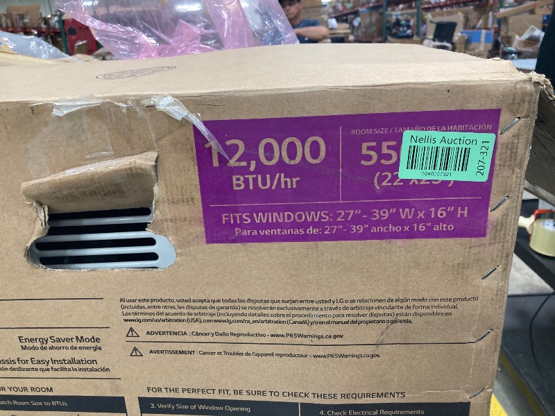 Photo 1 of ***(PARTS -SELLING AS PARTS ONLY-NOT FUNCTIONING PROPERLY)*** 
LG LW1224RD 12,000 Window Air Conditioner, 115V, 550 Sq.Ft. (22' x 25' Room Size), Quiet Operation, Electronic Control with Remote, 3 Cooling & Fan Speeds, Auto Restart, 12000 BTU, White