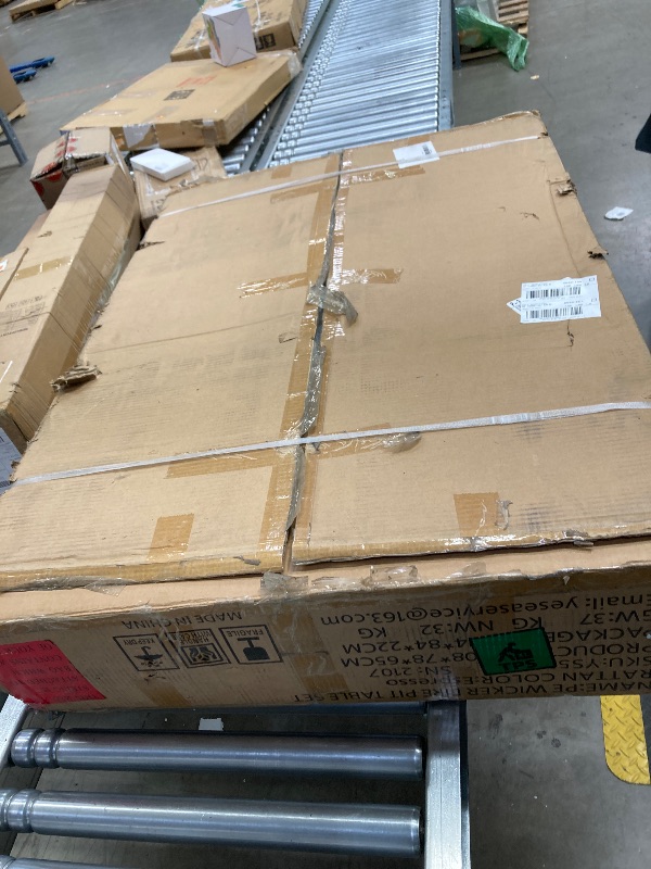 Photo 1 of SUMELL 44 Inch Wicker Propane Fire Pit Table 55,000 BTU Rectangular Outdoor Gas Fire Pit Table with Glass Wind, Auto Ignition Systems, Fire Beads, Fire Table for Garden, Backyard, Party