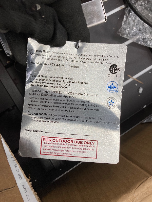 Photo 1 of SUMELL 44 Inch Wicker Propane Fire Pit Table 55,000 BTU Rectangular Outdoor Gas Fire Pit Table with Glass Wind, Auto Ignition Systems, Fire Beads, Fire Table for Garden, Backyard, Party