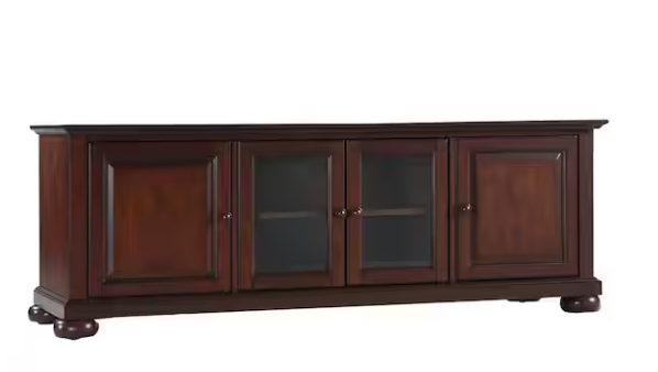 Photo 1 of Alexandria 60 in. Mahogany Wood TV Stand Fits TVs Up to 60 in.
