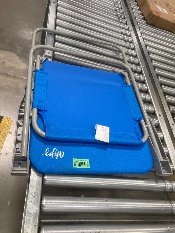 Photo 1 of #WEJOY Folding Beach Chair for Adults, Lightweight Beach Chair with Shoulder Straps, High Back Camping Chairs with Hard Armrest, Supports 300lbs for Outdoor Lawn Concert (Blue)