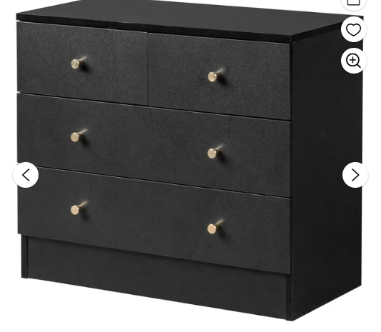 Photo 1 of UBesGoo Modern Wood 4-Drawer Dresser Chest Bedside Table for Bedroom,Living Room, Black 
