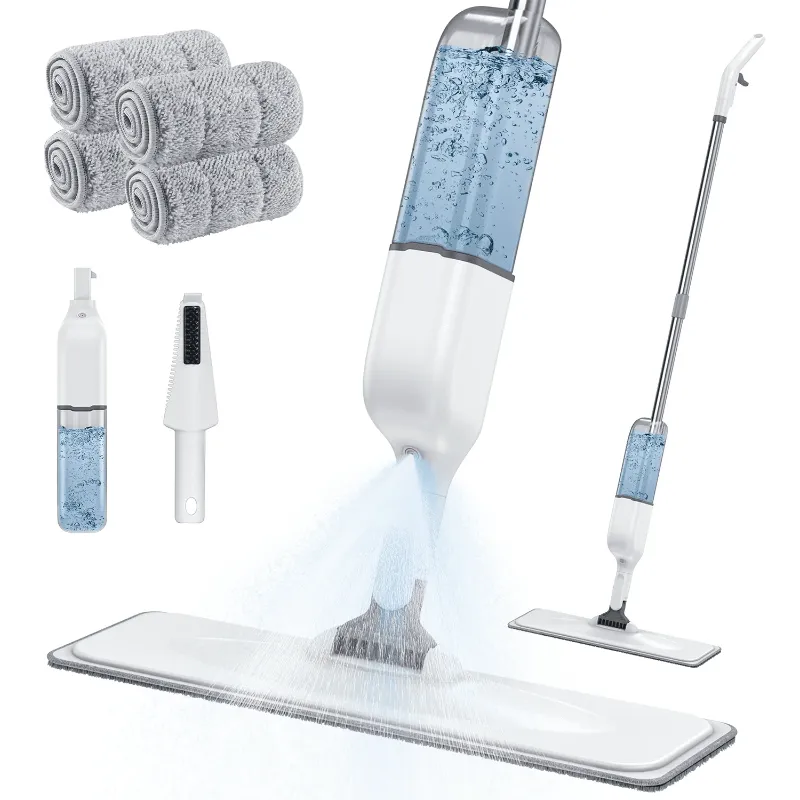 Photo 1 of ****JUST THE MOP/PARTS MISSING***Spray Mop for Floor Cleaning with 4pcs Washable Pads, Wet Dry Microfiber Mop, Dust Mop with 500 ml Refillable Bottle for Home, Kitchen Hardwood Laminate Vinyl Wood Tile Floor Cleaners