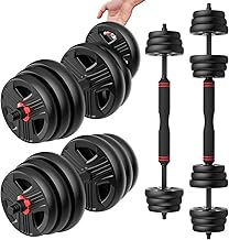 Photo 1 of Adjustable Dumbbells, 20/30/40/55/60/70/80/90lbs Free Weight Set with Connector, 2 or 3 in 1 Dumbbells Used as Barbell, Kettlebells, Fitness Exercises for Home Gym Suitable for Men/Women
1K+ bought in past month
