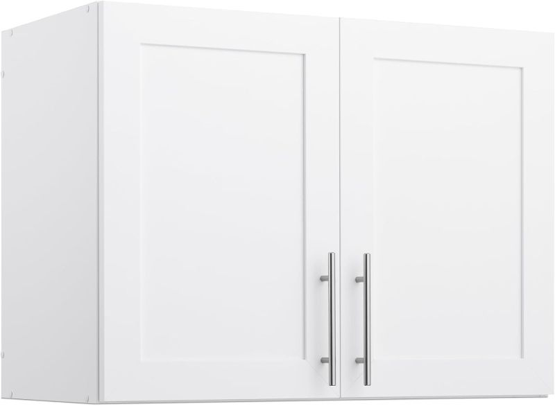 Photo 1 of ****PARTS ONLY****Prepac Elite 24" H Wall Cabinet with Panel Doors, White Storage Cabinet, Bathroom Cabinet, Pantry Cabinet with with 1 Adjustable Shelf 16.75" D x 32" W x 24" H, WSUR-1002-1