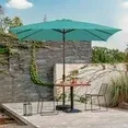 Photo 1 of ***BROKEN FRAME/PARTS ONLY**JUSTLET 8 x 10 ft Outdoor Rectangular Patio Market Umbrella, Turquoise