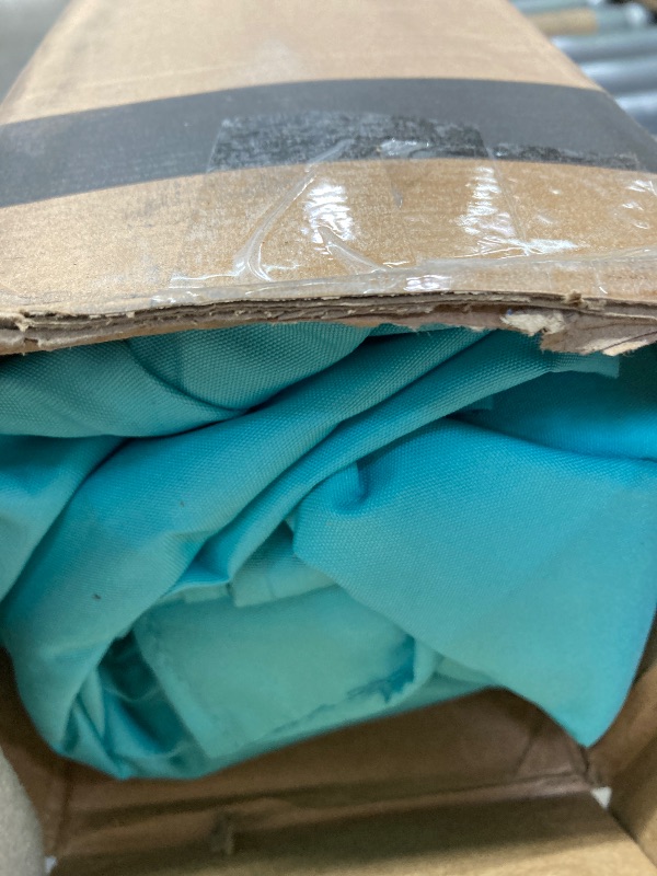 Photo 1 of ***BROKEN FRAME/PARTS ONLY**JUSTLET 8 x 10 ft Outdoor Rectangular Patio Market Umbrella, Turquoise