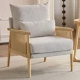 Photo 1 of ***MISSING PARTS**Ktaxon Accent Chair, Solid Wood and Jute Rope Armrests Armchair, Single sofa with Lumbar Pillow for Living Room Bedroom Office Light BEIGE