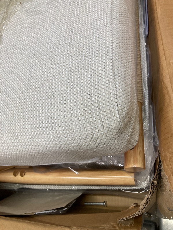 Photo 1 of ***MISSING PARTS**Ktaxon Accent Chair, Solid Wood and Jute Rope Armrests Armchair, Single sofa with Lumbar Pillow for Living Room Bedroom Office Light BEIGE