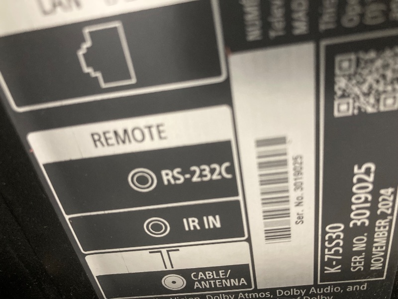 Photo 1 of Sony 75-Inch Class 4K Ultra HD BRAVIA 3 LED Smart TV with Google TV, Dolby Vision HDR, and Exclusive Features for PlayStation®5 (K-75S30), 2024 Model