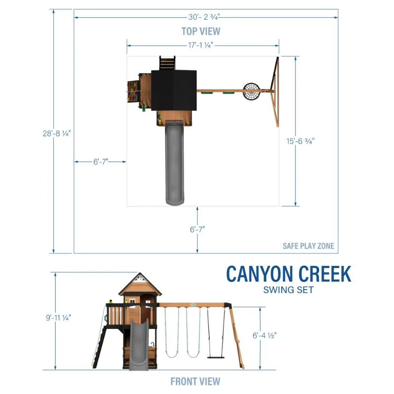 Photo 1 of ****2 LARGE PACKAGES AND A SLIDE****

Backyard Discovery Canyon Creek Cedar Wood Swing Set, Slide, Clubhouse, Rock Wall