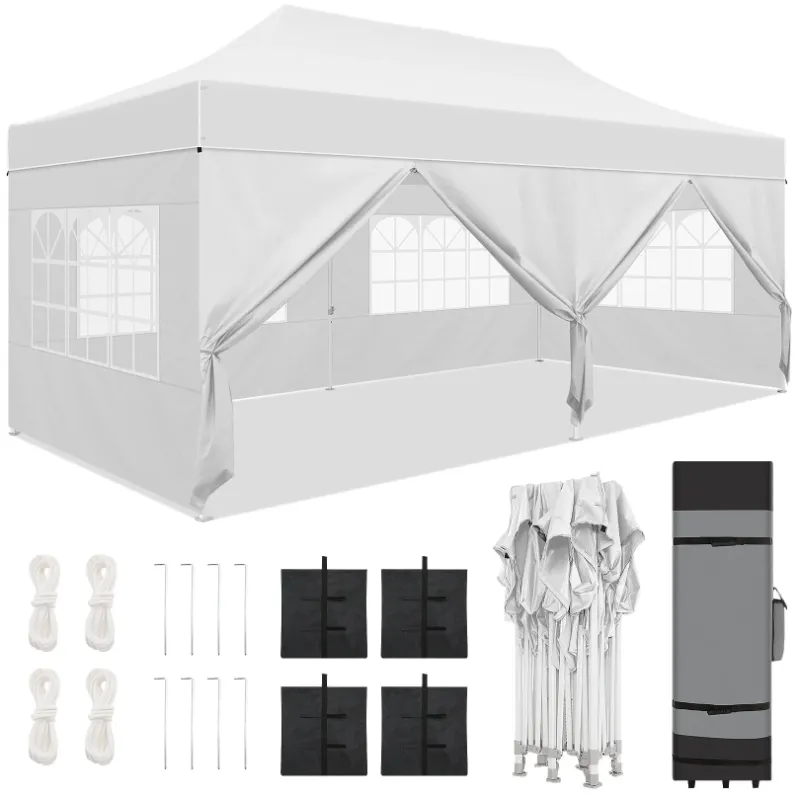 Photo 1 of ***PARTS ONLY***
COBIZI Canopy 10x20 Pop up Canopy with 6 Sidewalls Heavy Duty Party Tent Outdoor Party Event Gazebo Commercial Canopy Tents for Parties Wedding Outdoor Events,White (Upgraded Frame&Windproof)