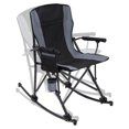 Photo 1 of 2 in 1 Oversized Folding Rocking Camping Chair with Removable Rockers, Portable Rocker with High Back, Heavy Duty Hard Armchair for Patio Lawn and Outdoors, Black
