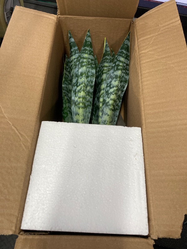 Photo 1 of 12 Inch Fake Snake Plant Small Artificial Snake Plant Ceramic Pot Faux Sansevieria Plant for Outdoor Home Decor
