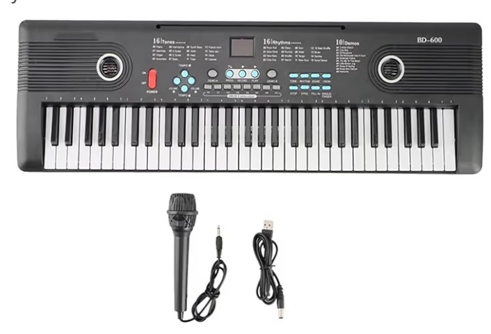 Photo 1 of 61 Keys Keyboard Piano Electronic Digital Piano with Built-in Speaker Microphone Portable Keyboard Keyboard Piano