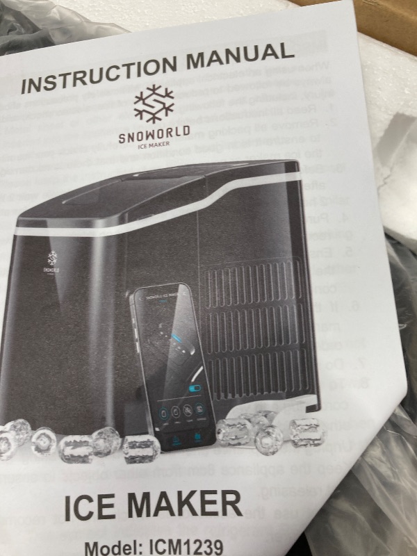 Photo 1 of Antarctic Star Ice Maker Countertop with Auto-Cleaning, 26Lbs/24Hrs, 9 Cubes in 6 Mins, One-Click Button, 2 Sizes of Bullet Ice, Energy Saving Ice Machine, for Kitchen, Office, Dorm, Black