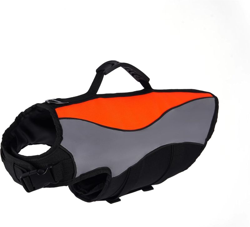 Photo 1 of Float Coat Dog Life Jacket Swimming Safety Vest with Handle Dog Life Jacket with Reflective Stripes Suitable for Small Medium Large Dogs