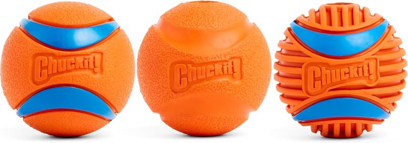 Photo 1 of Chuckit! Dog Balls - Interactive Dog Toys, High-Bounce Fetch Ball, Floating Ultra and Rugged Balls, Durable - Size Medium, 2.5-inch Diameter, Set of 3