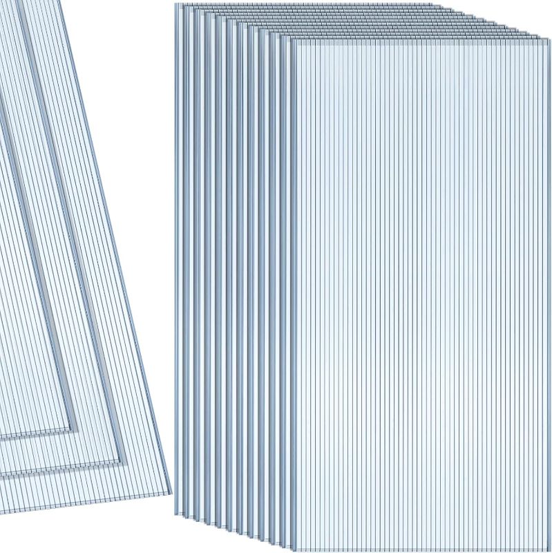 Photo 1 of ***BOX 1 OF 2/INCOMPLETE SET**Hotop 18 Pcs Polycarbonate Greenhouse Panels Double Layer Polycarbonate Panels Waterproof UV Protected Sheet Corrugated Plastic Roof Greenhouse Replacement Cover (4' X 2' X 0.24")