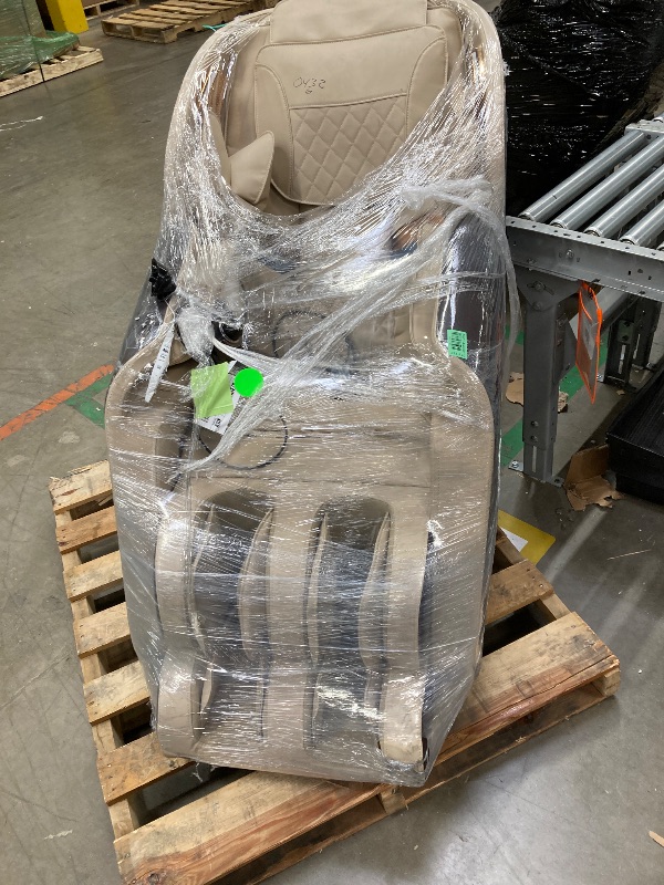 Photo 1 of  Massage Chair, Full Body Zero Gravity Shiatsu 4D Recliner with Heated Bluetooth Foot Roller, Beige ***(NOT IN BOX, NOT IN ORIGINAL PACKAGING, HEAD REST HAS WRITING ON BACK, DUSTY, DIRTY, TOUCH PAD BROKEN)***