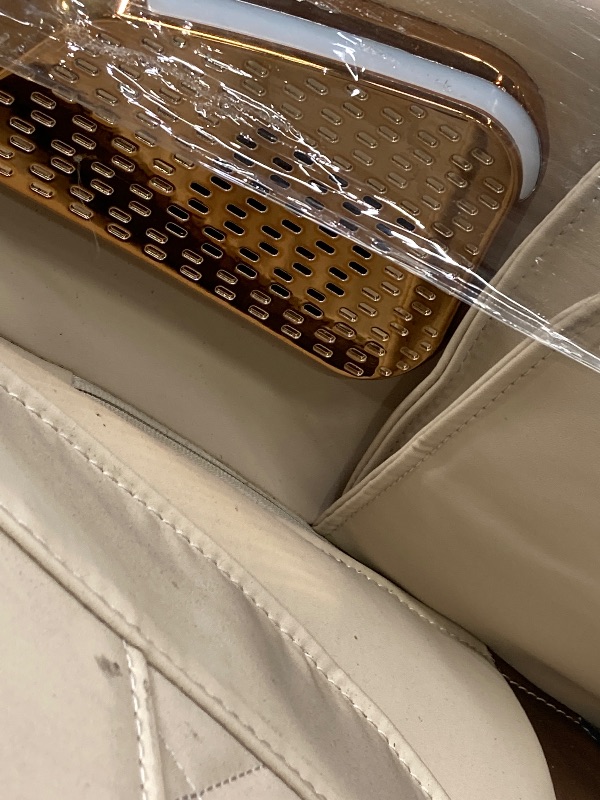 Photo 1 of  Massage Chair, Full Body Zero Gravity Shiatsu 4D Recliner with Heated Bluetooth Foot Roller, Beige ***(NOT IN BOX, NOT IN ORIGINAL PACKAGING, HEAD REST HAS WRITING ON BACK, DUSTY, DIRTY, TOUCH PAD BROKEN)***