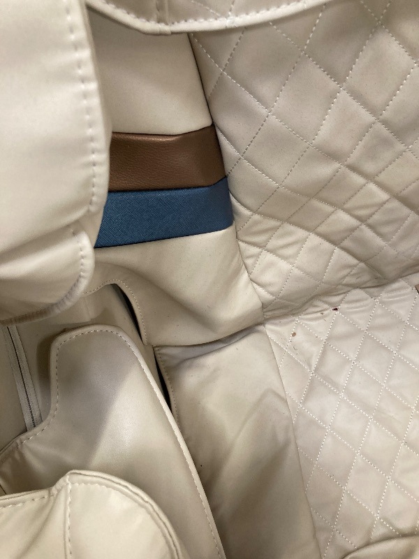 Photo 1 of  Massage Chair, Full Body Zero Gravity Shiatsu 4D Recliner with Heated Bluetooth Foot Roller, Beige ***(NOT IN BOX, NOT IN ORIGINAL PACKAGING, HEAD REST HAS WRITING ON BACK, DUSTY, DIRTY, TOUCH PAD BROKEN)***