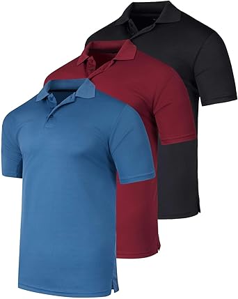 Photo 1 of (Xxl)Real Essentials Mens Big and Tall Dry Dri Fit Polo Shirt Short Sleeve Golf Tennis Active Athletic Performance King Size Casual Tee 5XLT