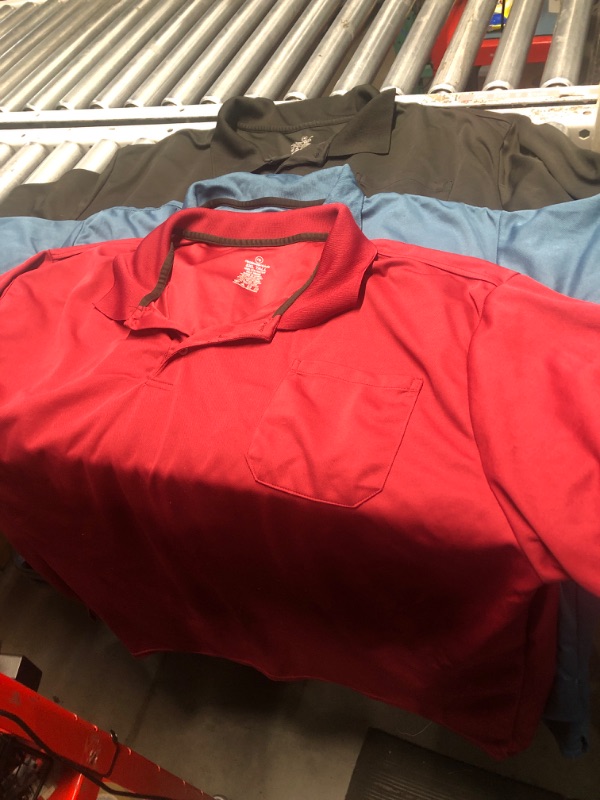 Photo 1 of (Xxl)Real Essentials Mens Big and Tall Dry Dri Fit Polo Shirt Short Sleeve Golf Tennis Active Athletic Performance King Size Casual Tee 5XLT