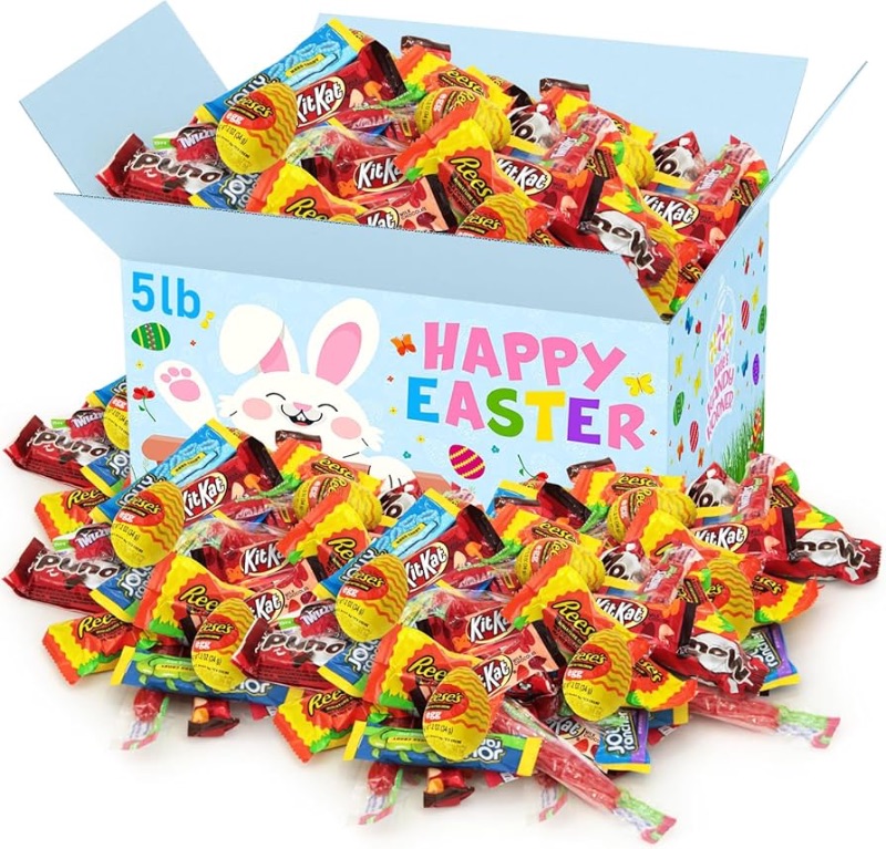 Photo 1 of ***(EXP:9/8/25 )NONREFUNDABLE***Easter Chocolate Mix, 5lb Pack of Bulk Easter Candy Individually Wrapped, Ideal for Gifting, Sharing, Parties, Egg Hunts and Holiday Celebrations, Perfect Candy Assortment for Kids and Adults