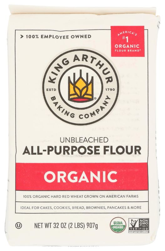 Photo 1 of ***(EXP: 04/02/25)NONREFUNDABLE***TWO PACK***/King Arthur Organic All Purpose Flour, Premium Baking Flour for Bread, Pizza Dough, and Pastries, Unbleached and Non-GMO, Versatile for All Your Baking Needs, 32 oz (2 lbs)