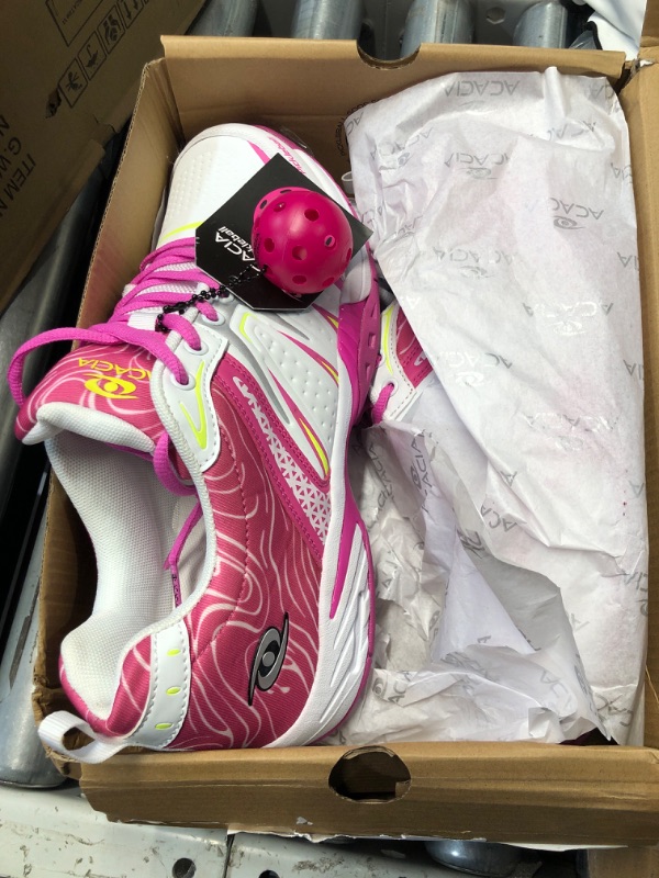 Photo 1 of  (10.5W) ACACIA DINKSHOT II Pickleball Shoes, White/Pink- 10.5W