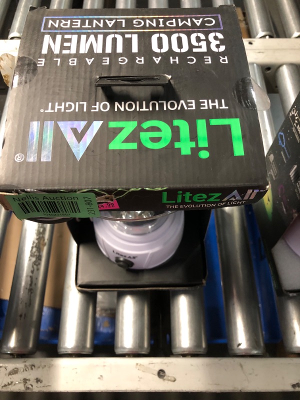 Photo 1 of (MISSING CHARGER CORD) LitezAll 24877 3500 Lumen Rechargeable Lantern