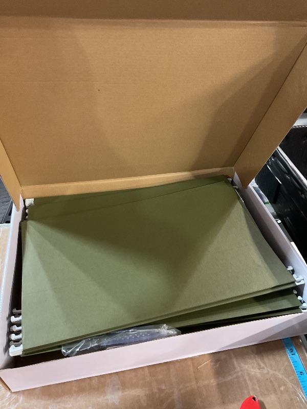 Photo 1 of Blue Summit Supplies Hanging File Folders, 1/5 Cut Adjustable Tabs, Legal Size, 5 Tab Locations, Designed for Legal and Law Office File Organization, Standard Green, 50 Pack, Legal Size