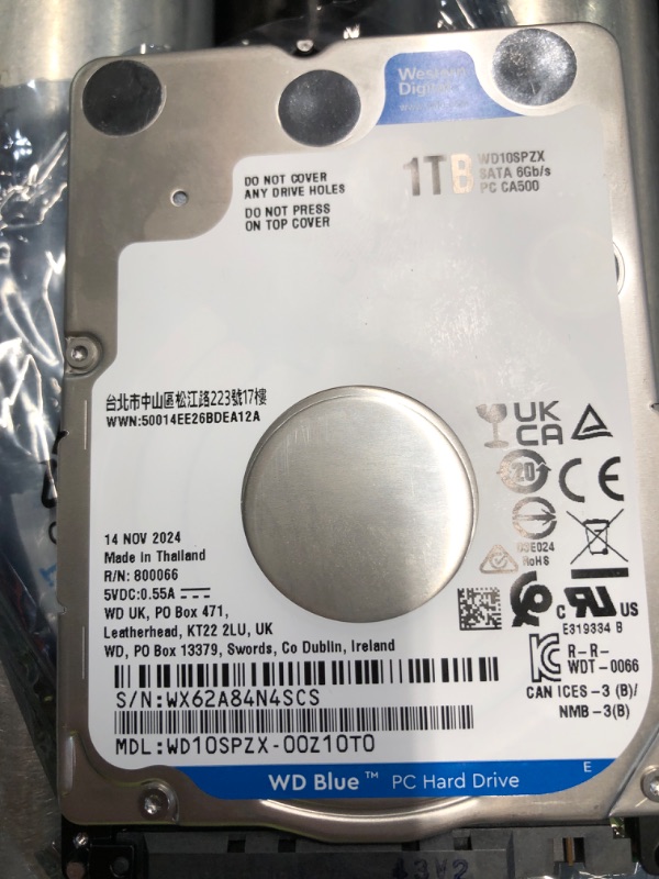 Photo 1 of (see all images) Western Digital 1TB WD Blue Mobile Hard Drive HDD - 5400 RPM, SATA 6 Gb/s, 128 MB Cache, 2.5" - WD10SPZX