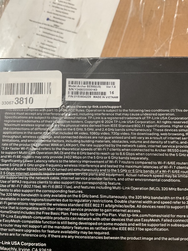 Photo 1 of *** Factory Sealed *** 
TP-Link Tri-Band BE9300 WiFi 7 Router Archer BE550 6-Stream 9.2Gbps Full 2.5G Ports 6 Internal Antennas Covers Up to 2,000 Sq. Ft. Add Easy-Mesh Device for Extended Coverage VPN Support