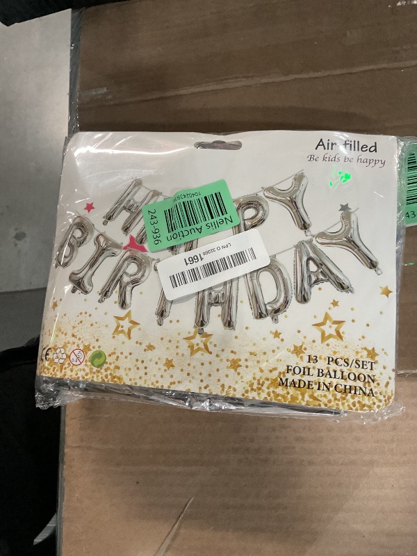 Photo 1 of [85 PCS] 16" Foil Personalized Name Happy Birthday Balloons Letters, Mylar Aluminum Custom Name and Age Letter Balloons, 2 Sets A- Z & 0-9 for Birthday Party Graduation Wedding Holiday Event (Silver)