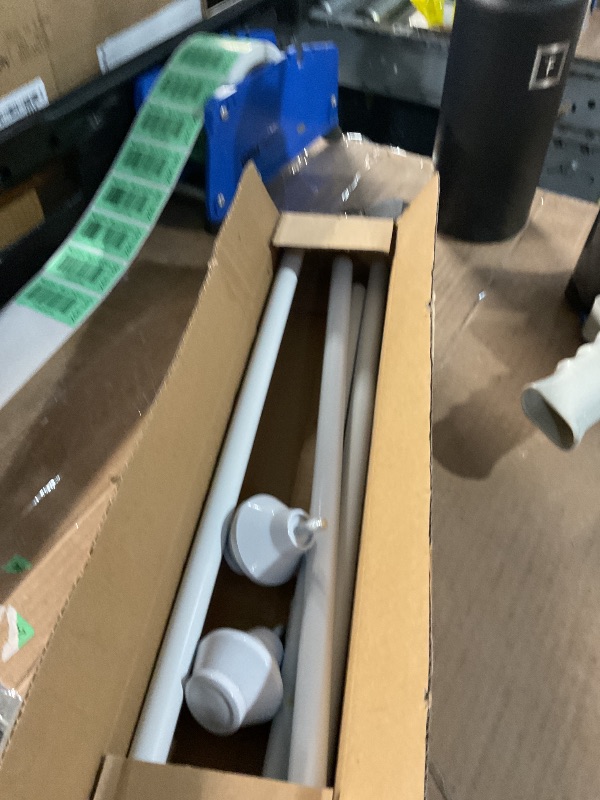 Photo 1 of (Miss g hardware)Curtain Rods No Drilling for Windows 32 to 60 Inch, 5/8 Inch Telescoping Adjustable White Curtain Rods with Adhesive Holders, Renter Friendly for Bedroom Kitchen Apartment(32"-60")