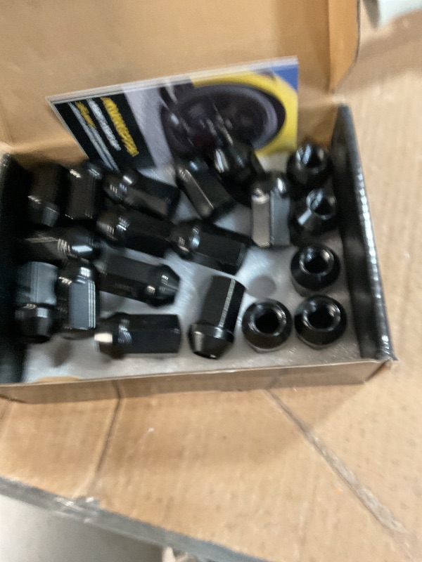 Photo 1 of (MISSING 5) MIKKUPPA 24pcs M14x1.5 Lug Nuts - Replacement for 1999-2022 Silverado 1500, 2012-2022 Chevy Suburban, 2000-2022 GMC Yukon, 2012-2022 Ram 1500 2500, 7/8" Hex Black Closed End OEM Lug Nuts