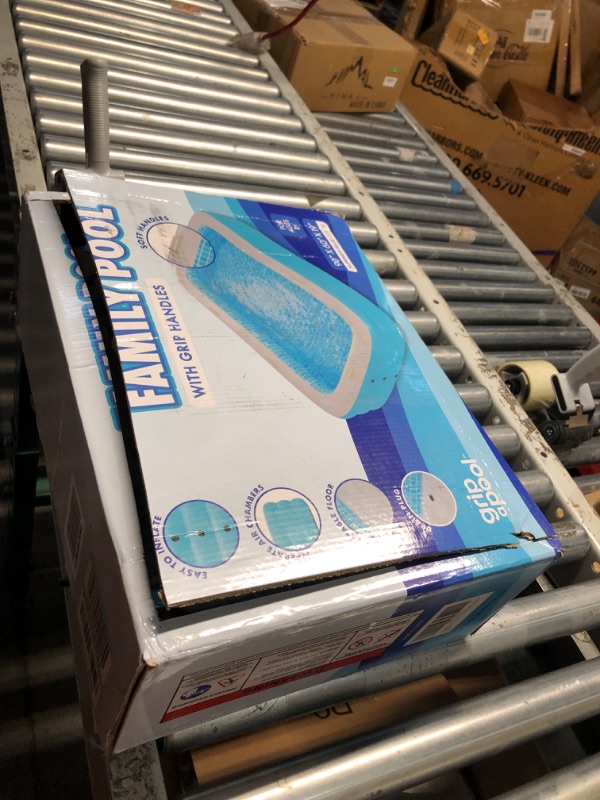 Photo 1 of GRIP A POOL Premium Large Inflatable Pool with Soft Floor, Handles and Drain for Adults and Kids, 90"x60"19" Durable Blow Up Outdoor Swimming Pool for Backyard, Summer Gift, Family Size Kids Pool