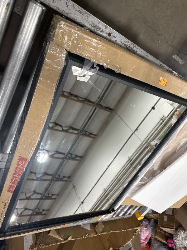 Photo 1 of *USED FRAME DUSTY*SMIROR 40x30 Inch Matte Black Bathroom Mirrors for Over Sink, Metal Framed Vanity Mirror for Wall, Rectangular, Right Angle Corner, Thick Frame, Tempered Glass (Horizontally/Vertically)