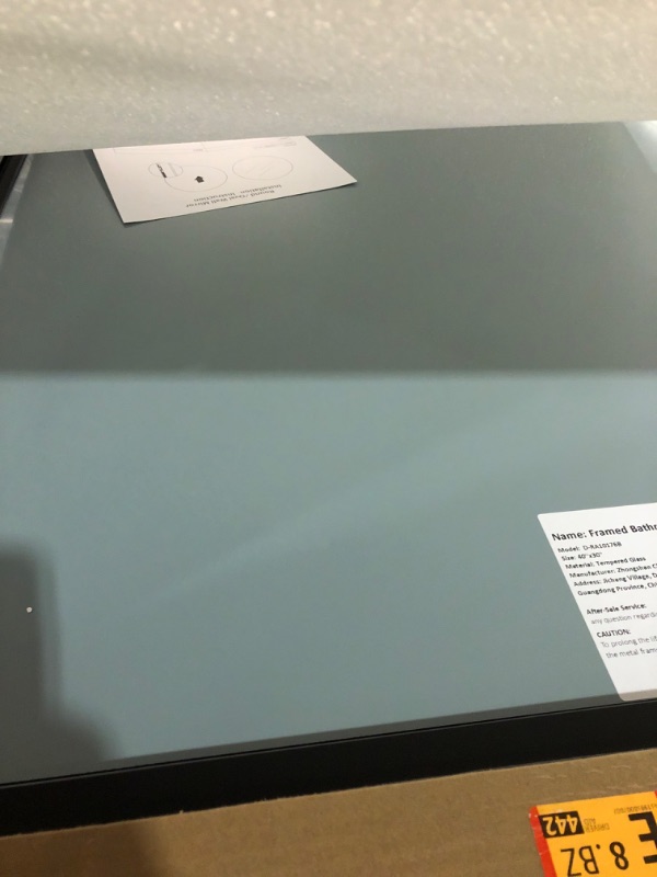 Photo 1 of *USED FRAME DUSTY*SMIROR 40x30 Inch Matte Black Bathroom Mirrors for Over Sink, Metal Framed Vanity Mirror for Wall, Rectangular, Right Angle Corner, Thick Frame, Tempered Glass (Horizontally/Vertically)