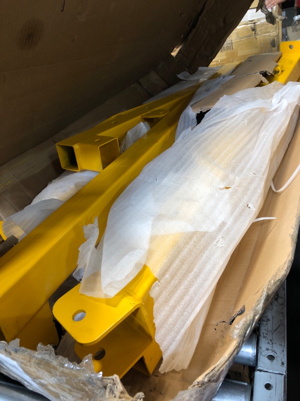 Photo 1 of 2 Ton Engine Hoist, Folding Cherry Picker Engine Hoist with Lever and 6 Casters, Heavy Duty Hydraulic Shop Crane, Engine Crane Lifter for Garage Workshop, Yellow