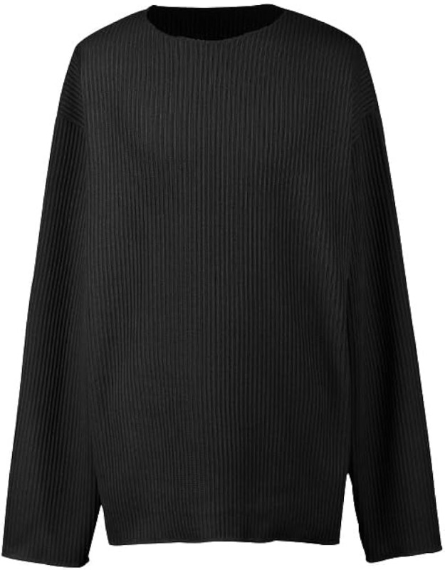Photo 1 of (size L) Men's Knitted Sweater Autumn Long Sleeved Bottom Shirt Crew Neck Sweaters Knit Henley Pullover Loose Fit Sweatshirt