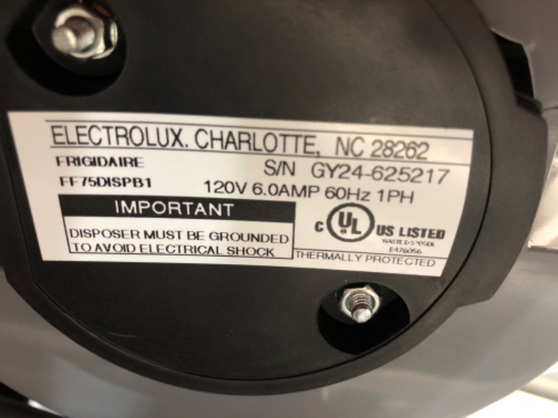 Photo 1 of (Used)Frigidaire FF75DISPB1 HP Batch Feed Corded Garbage Disposer for Kitchen Sinks