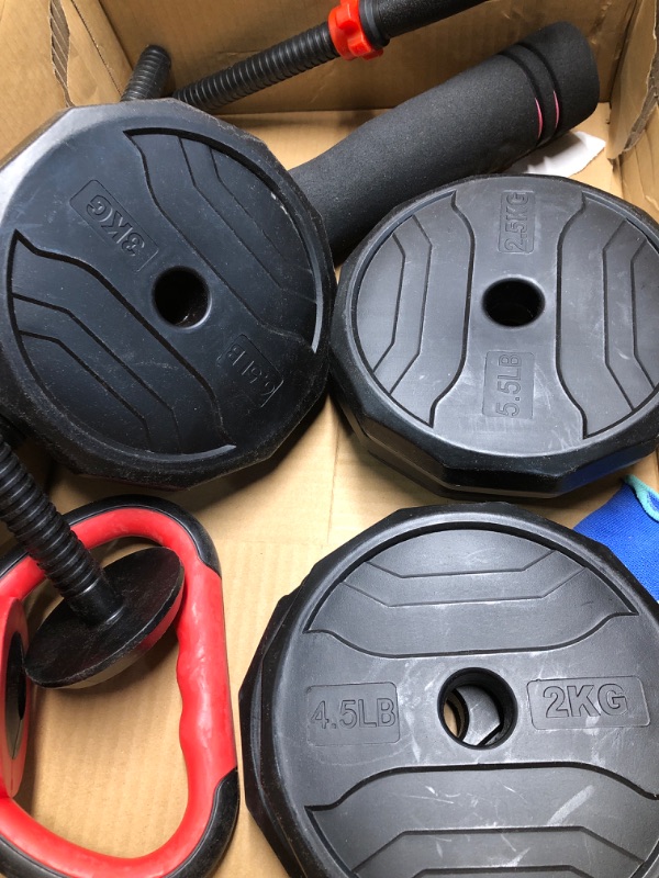 Photo 1 of **PARTS ONLY NON REFUNDABLE**MISSING PARTS REFER TO PHOTO**
UKEEP Adjustable Dumbbells Sets, 20/30/40/55/60/70/80/90lbs Free Weights Dumbbells Set of Convertible 2 or 3 in 1 Dumbbells Set Used as Barbell, Kettlebells, A Pair of Lightweight for Home Gym