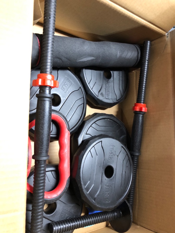 Photo 1 of **PARTS ONLY NON REFUNDABLE**MISSING PARTS REFER TO PHOTO**
UKEEP Adjustable Dumbbells Sets, 20/30/40/55/60/70/80/90lbs Free Weights Dumbbells Set of Convertible 2 or 3 in 1 Dumbbells Set Used as Barbell, Kettlebells, A Pair of Lightweight for Home Gym