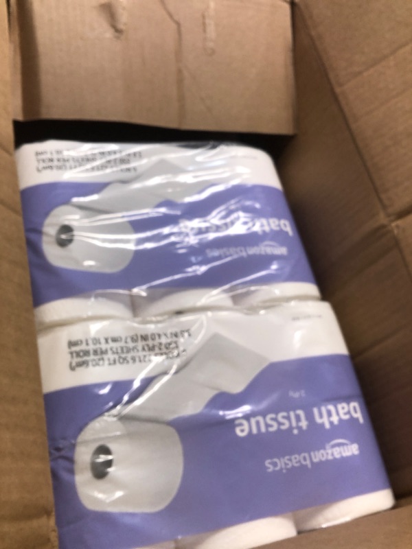 Photo 1 of (MISSING 3 PACKS)(SEE NOTES)  Amazon Basics 2-Ply Toilet Paper, 30 Rolls = 120 Regular Rolls, 350 Sheets, (Pack of 30), Unscented