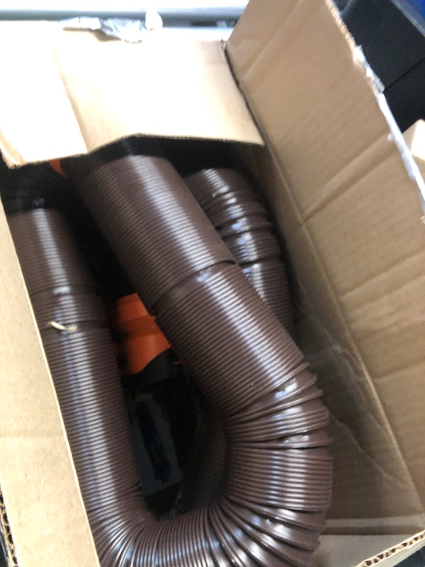 Photo 1 of Camco RhinoFLEX 20-Ft RV Sewer Hose Kit - Features Clear Elbow Fitting w/Removable 4-in-1 Adapter - Connects to 3” Slip or 3”/3.5”/4” NPT Threaded Sewer Connection (39742)